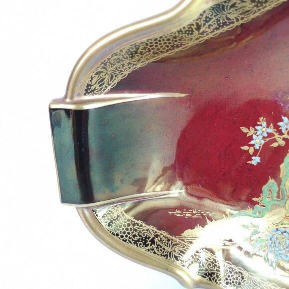 VINTAGE CARLTON WARE ROUGE ROYALE Japanese Mikado SERVING DISH 1930s ART DECO - Picture 6 of 16